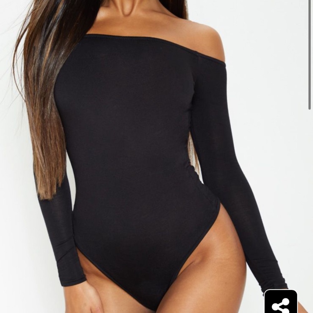 Off the shoulder long sleeve bodysuit